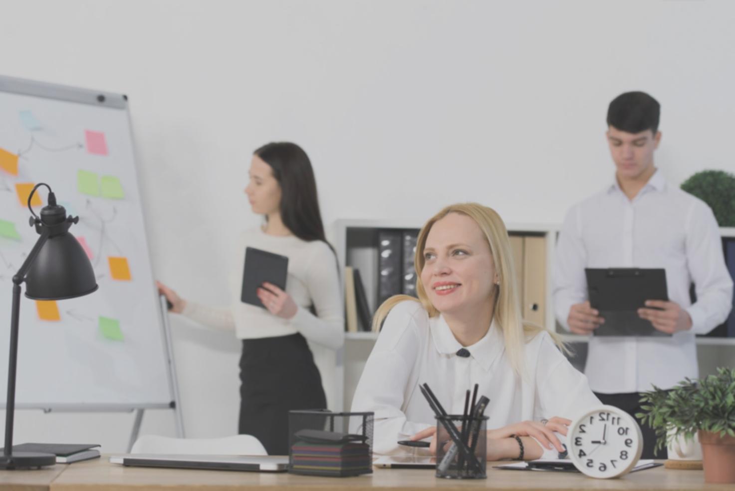 Financial professionals collaborating on budget strategies